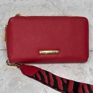 JOY MANGANO Genuine Leather Double Compartment Wallet Clutch RFID Blocking